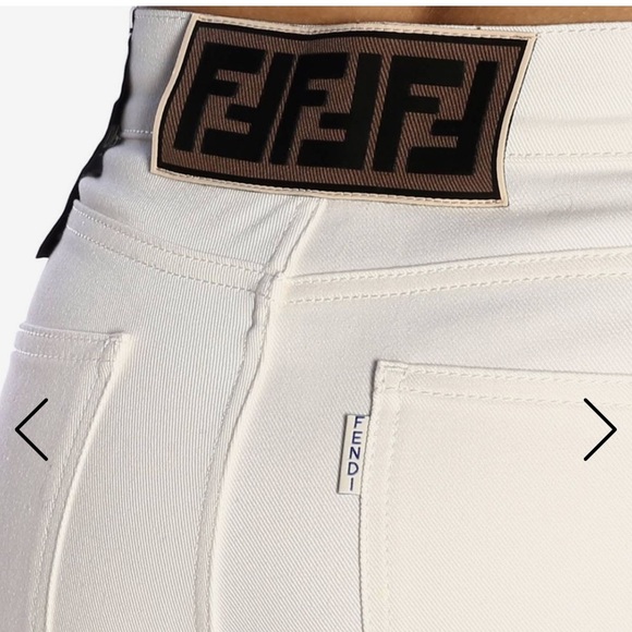 Fendi Denim - Fendi Zucca Monogram white skinny jeans